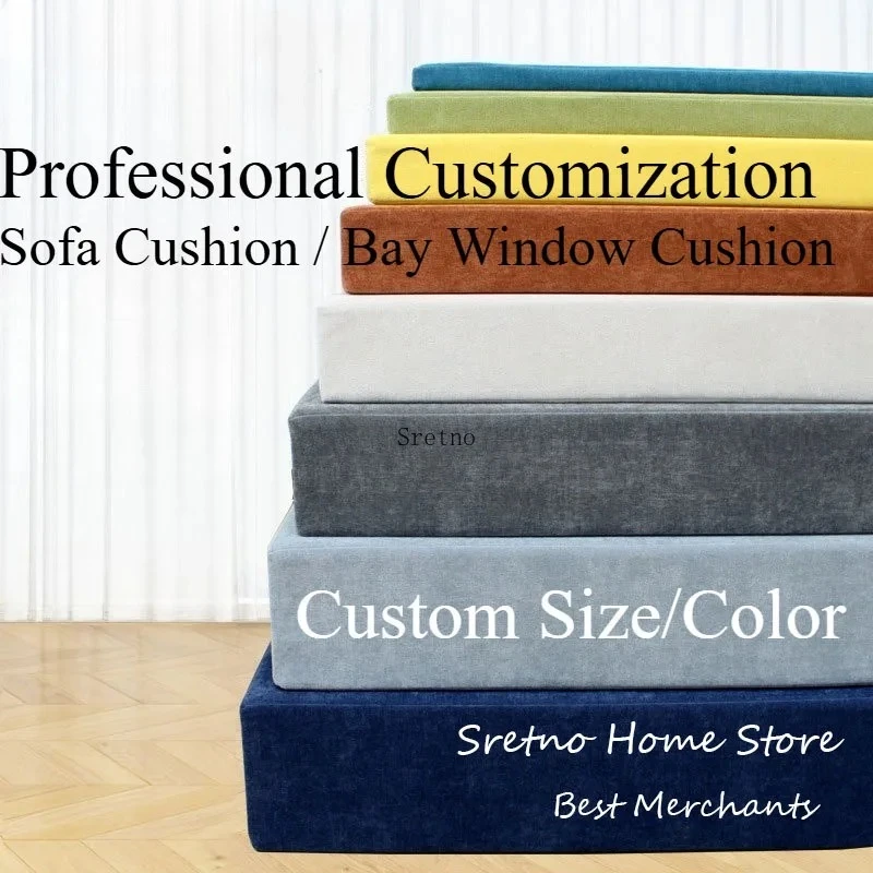 Custom Sizes 70H/90H High-Density Foam Cushions Firm Thick Pad for Chairs, Sofas, Benches & Swings Indoor/Outdoor, Long-Lasting