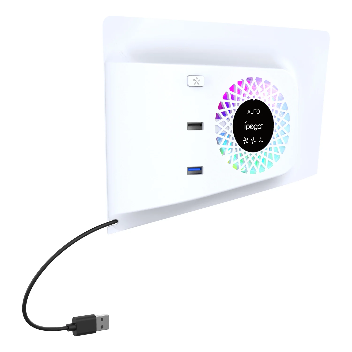 IPEGA لمروحة تبريد PS5 SLIM للتحكم في درجة الحرارة مع مبرد + USB، محور مع أضواء RGB PG-P5S019 للبلاي ستيشن 5 سليم