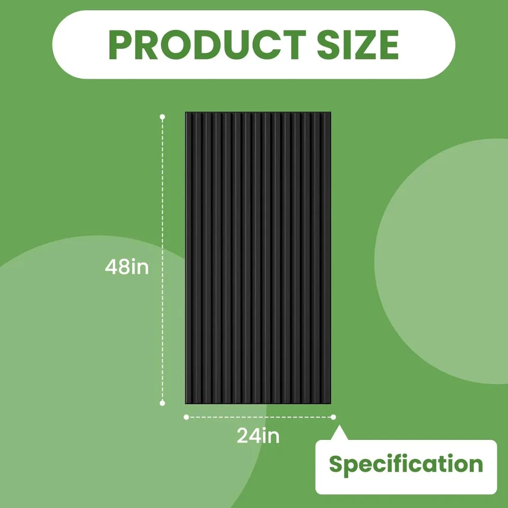 24 baldosas de techo negras, baldosas de techo de PVC de 2x4 pies para decoración de interiores, impermeables, lavables y clasificadas al fuego, ideales para la vida