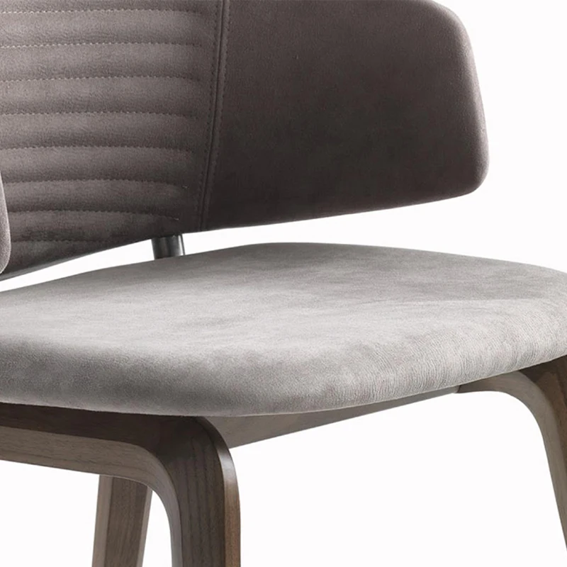 Meio Back Dining Chair com Braço Tecido, ash Wood, Design simples