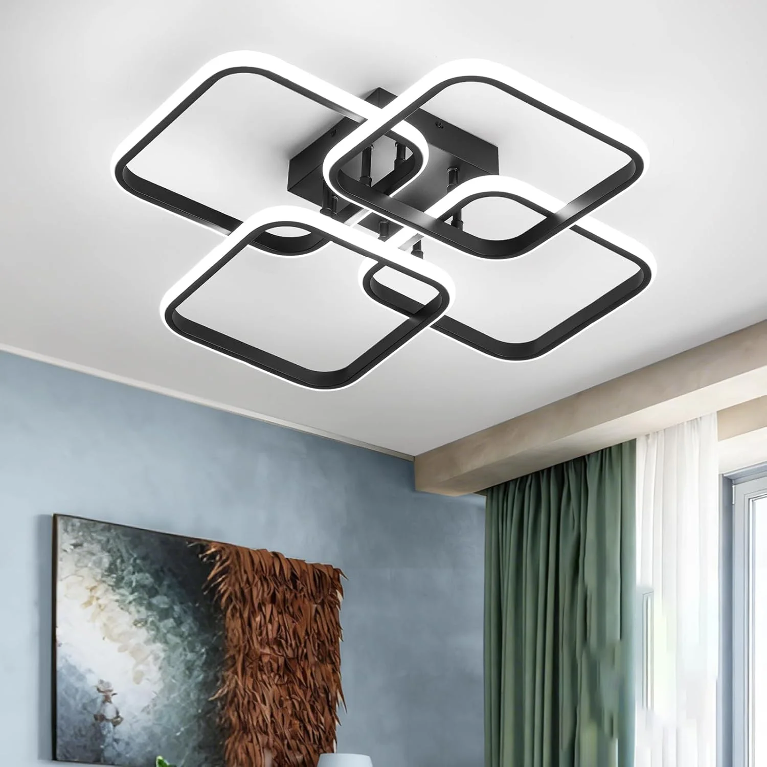 Modern LED Ceiling Light 2-4Rings Creative Design Indoor Ceiling Lamp for Hallway Balcony Aisle Office - Energy Efficient Lighti