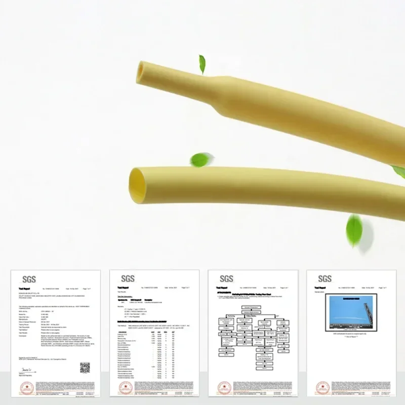 1/5/10M Yellow 2:1 Heat Shrink Tubing Dia. 0.6mm~80mm Wire Repair DIY Thermoretractile Tube Heat Shrinkable Wrap Sheath Case