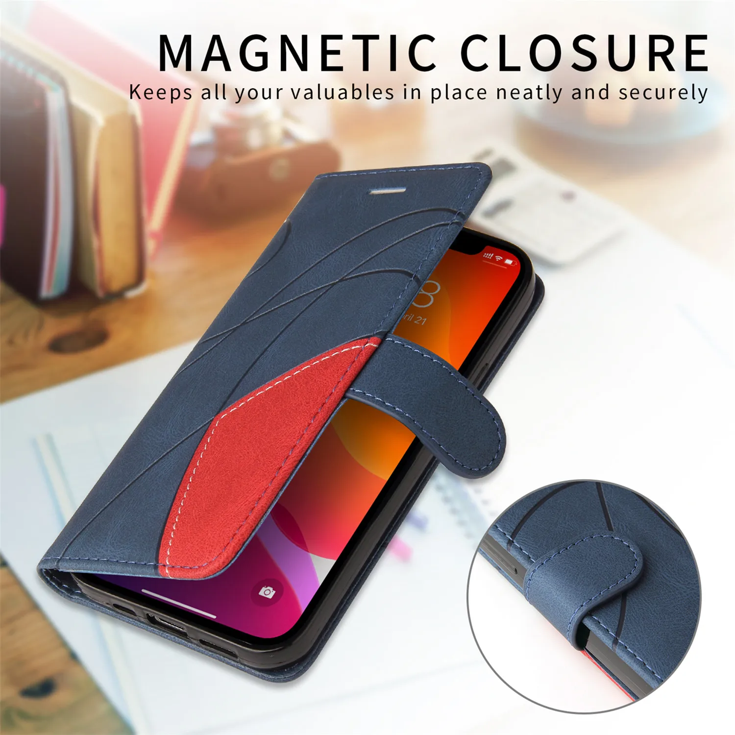 Leather Wallet Phone Case For iPhone 16 Pro 15 14 Plus 7 8 Plus 13 Mini 11 12 Pro XS Max XR Holder Magnetic Flip Stand Bag Cover
