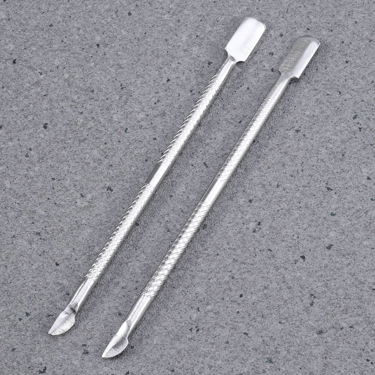 Cuillère poussoir à cuticules pour ongles, outil de manucure en acier inoxydable pour l'élimination des cuticules, soins de pédicure, Kit de traitement des ongles 2 pièces