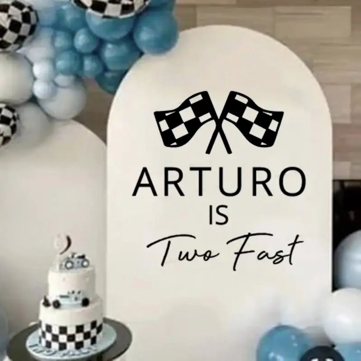 Customized Baby Names Vinyl Decal Baby Is Two Fast Birthday Sticker for Mirror Board Party Decor Wall Stickers Art Mural