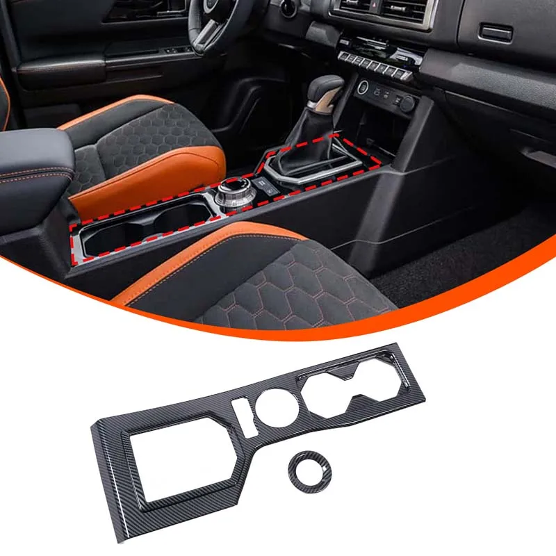 

For Mitsubishi L200 2024+ ABS carbon fiber car center control gear box decorative sticker car interior protection accessories