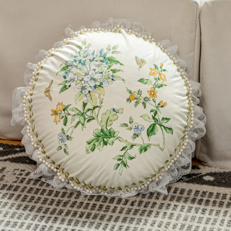 American Style Pillowcase Ruffle Pillows For Sofa Headrest Cushion Pillow Cover Bolster Living Room Pastoral Home Decoration
