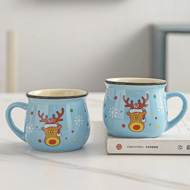 Ceramic Christmas Mug Cartoon Santa Coffee Cup Baking Shop Dessert Cup Coffee Breakfast Cup Children\'s Cup Christmas Decor Gifts