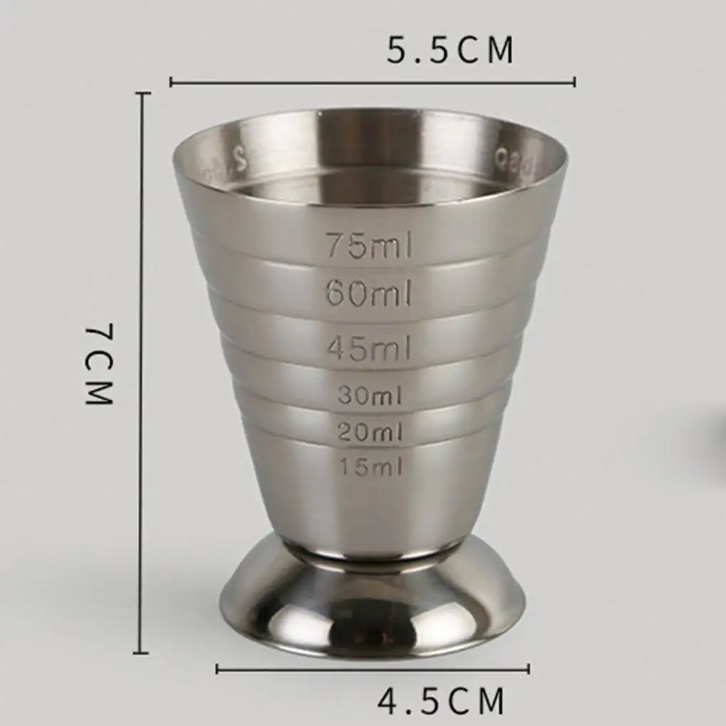 Measuring Shot Cup Ounce Jigger Bar Cocktail Drink Mixer Liquor Measuring Cup Measurer Milk Coffee Mug Stainless Steel