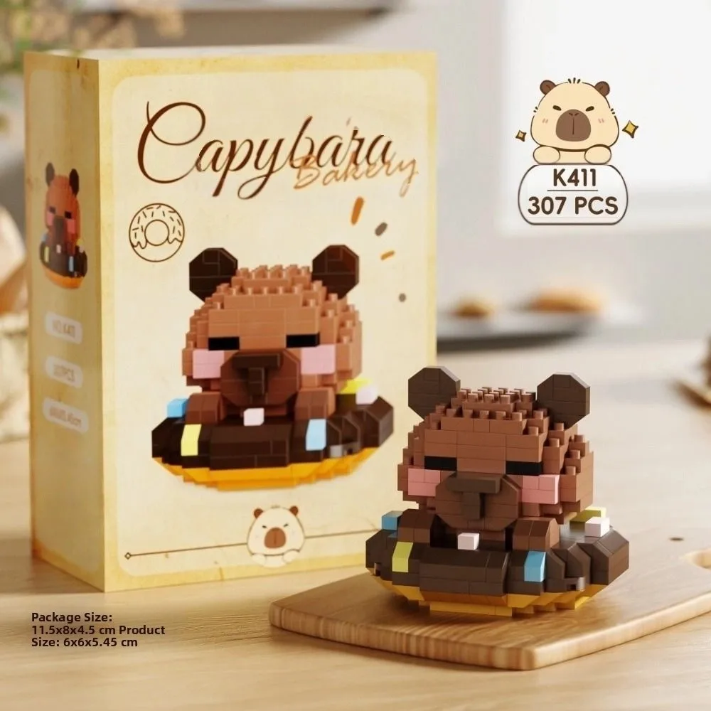 Mini Capibara Bouwsteen Cartoon Design Hond Styling Puzzel Bouwstenen Schattige Dieren Plastic Micro Capibara Beeldjes