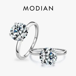MODIAN 925 Sterling Silver Classic Luxury 3 carati anelli di diamanti simulati per le donne dichiarazione di fidanzamento di nozze gioielleria raffinata