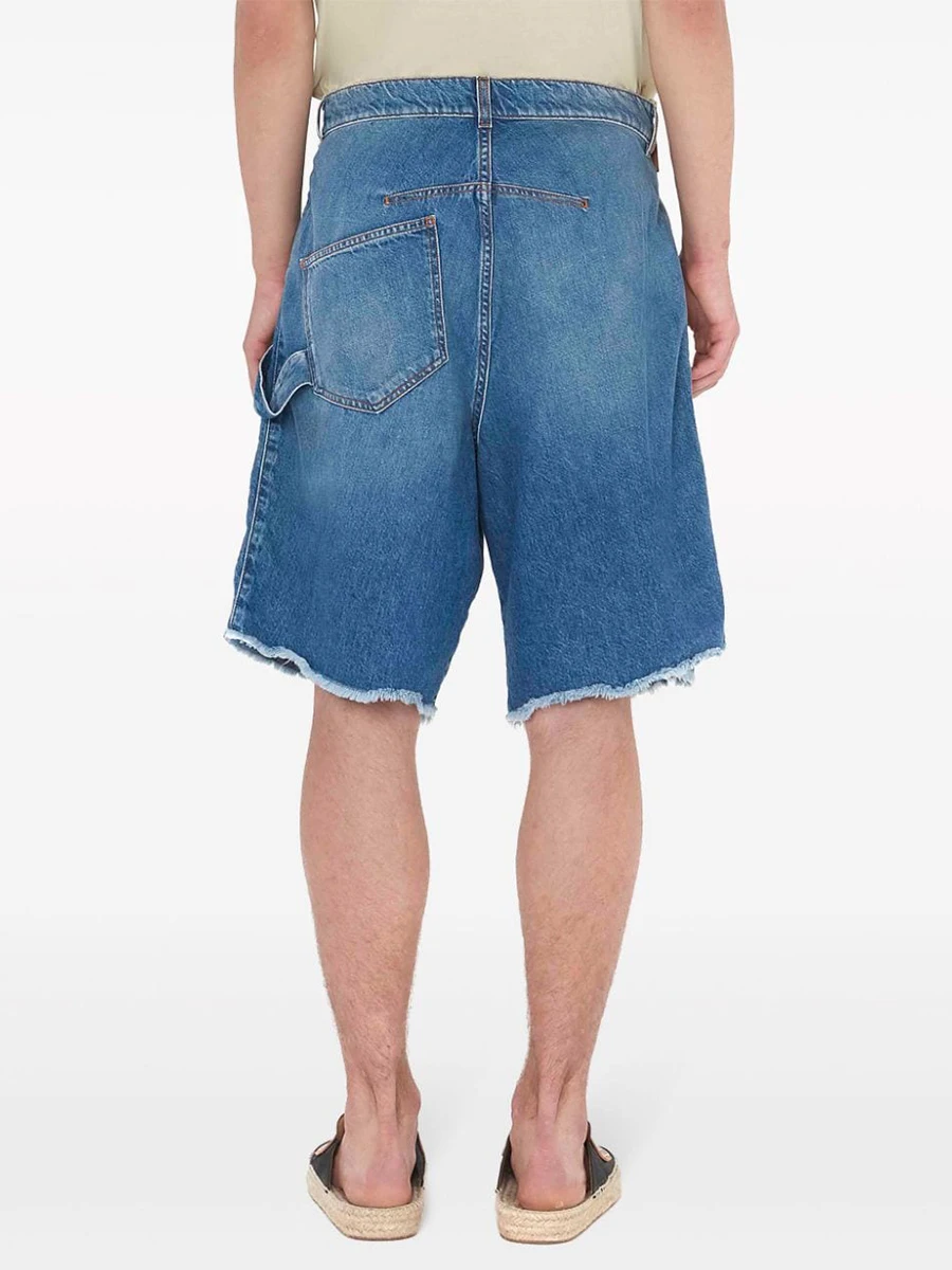 ReddaChic sfilacciato Patchwork irregolare pantaloncini di Jeans uomo baffi asimmetrici Casual estate vita bassa Jeans larghi jords vestiti retrò