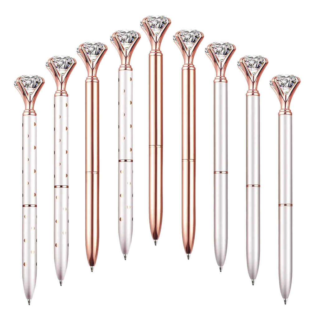 

9pcs Metal Ballpoint Pens Fine Point Smooth Writing Pen For Office Home Daily Use Portable Stationery Supply Writing Tool