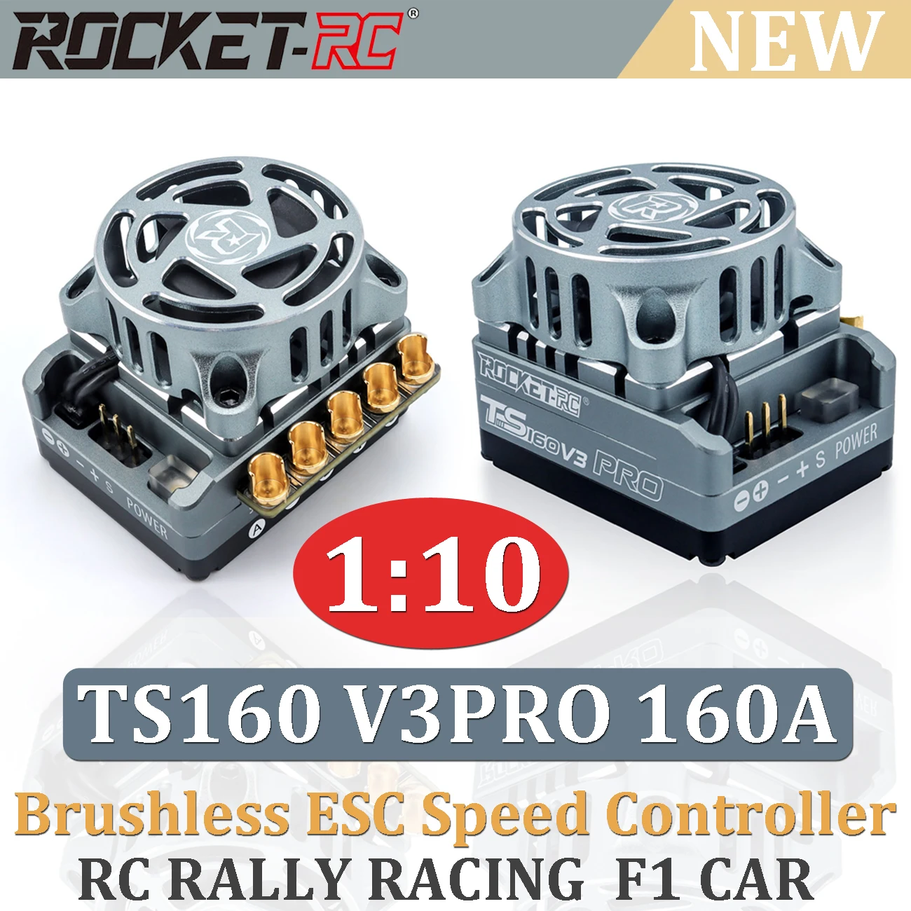 Surpass Hobby ROCKET-RC TS160 V3PRO 160A Brushless ESC Support 2S Lipo for Competition 1/10 F1 RC Rally Racing Car 540 V7 Motor