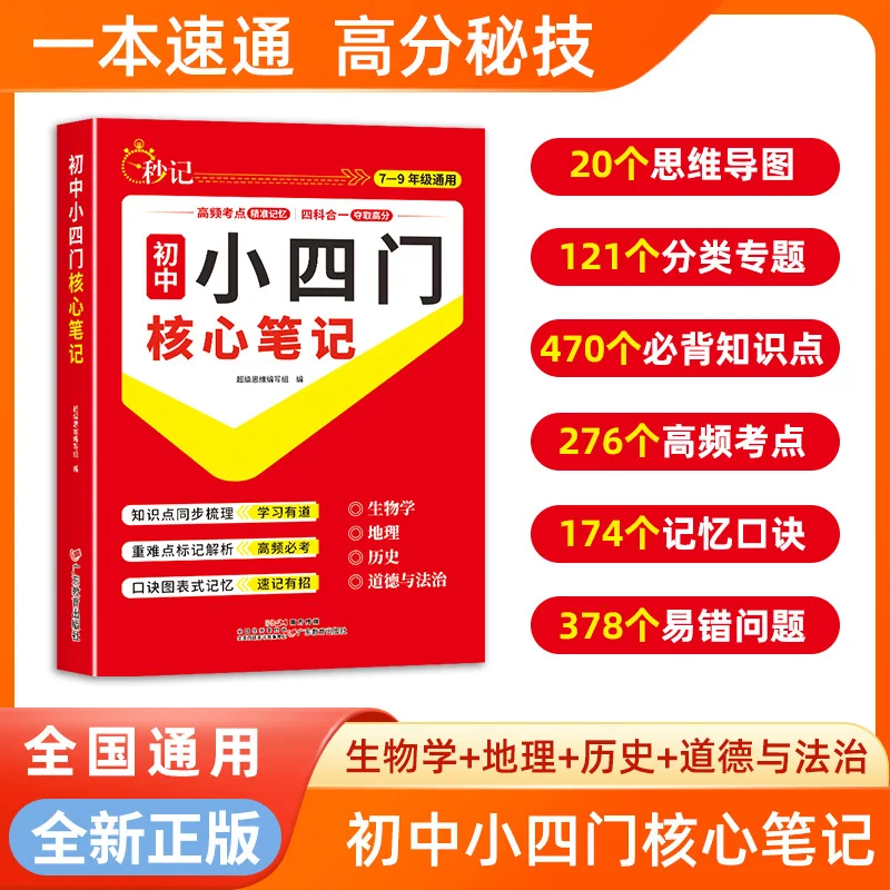 

Junior High School Four Core Note Taking Specialized Training Knowledge Points Tool Pocket Book