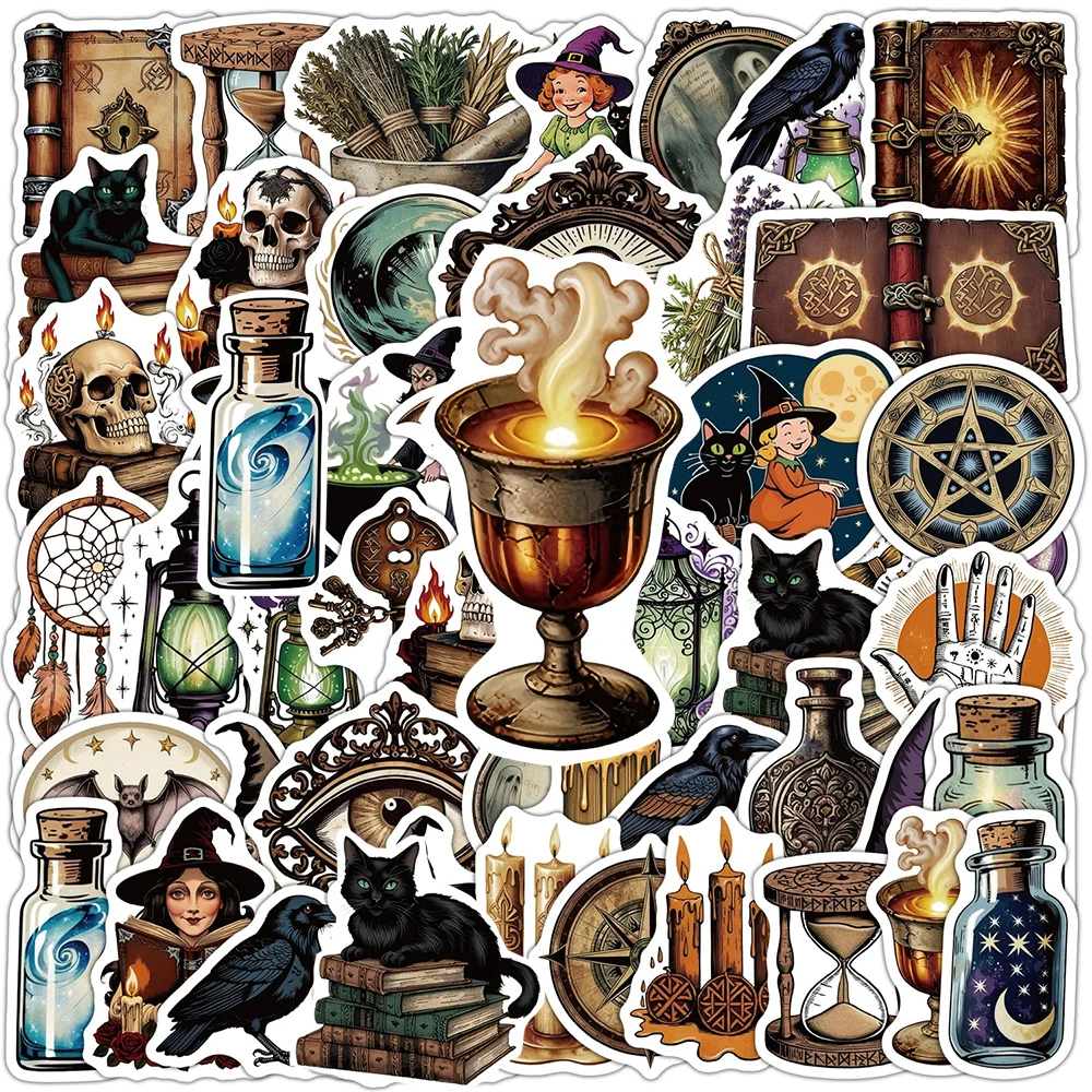 10/30/50pcs Cool Vintage Gothic Horror Witch Stickers Decals DIY Car Laptop Motorcycle Phone Case Bike Waterproof Sticker Label 