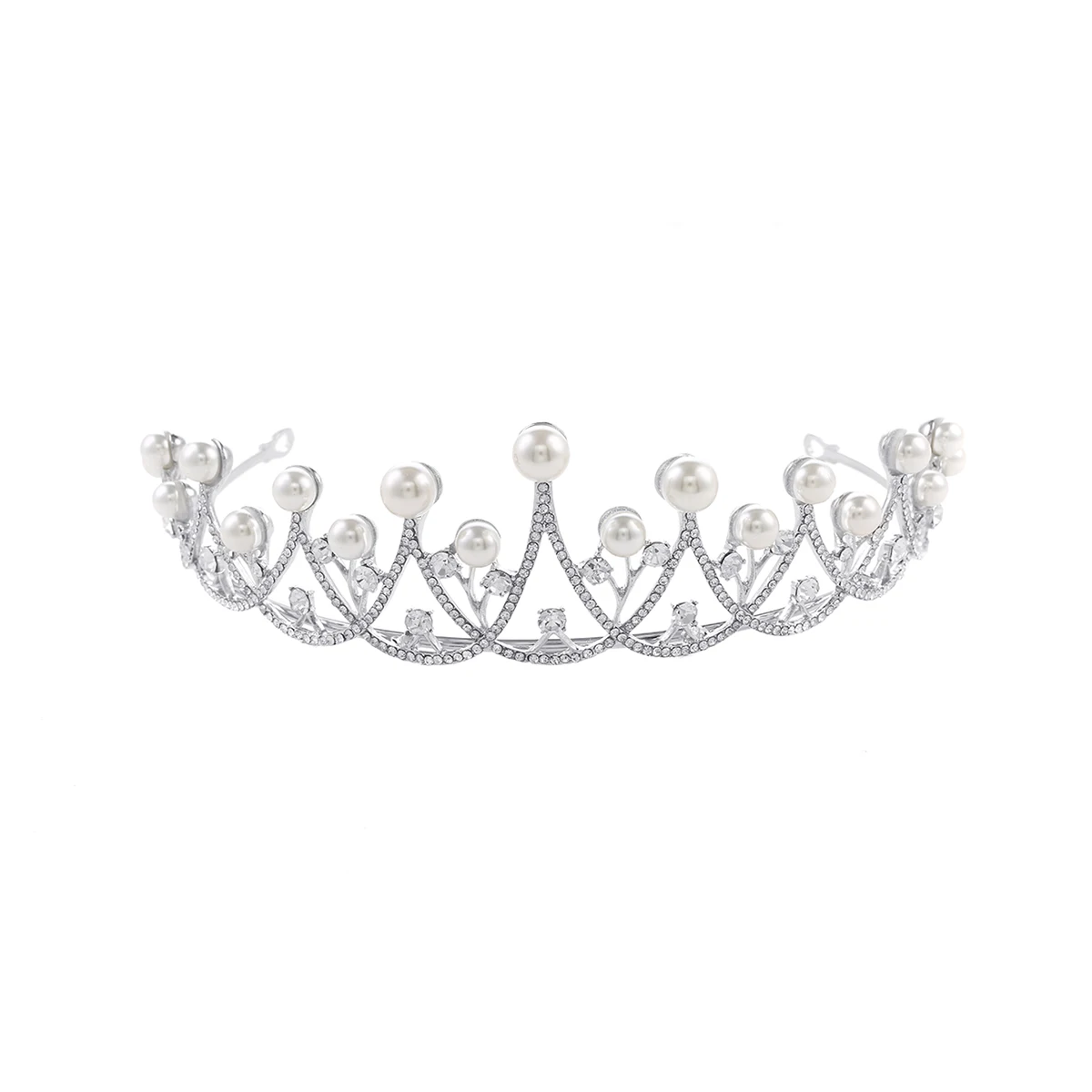 

Pearl Rhinestone Crown Elegant Headband Hair Accessories Wedding Bridal Loop Crystal Hairband Tiara Headpiece Shining Sparkling