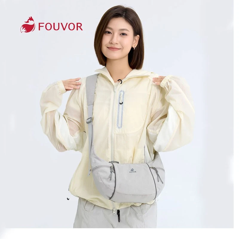 

Холщовая сумка через плечо Fouvor с несколькими карманами, регулируемый широкий ремень на молнии, водонепроницаемая практичная сумка для пельменей 3073-05