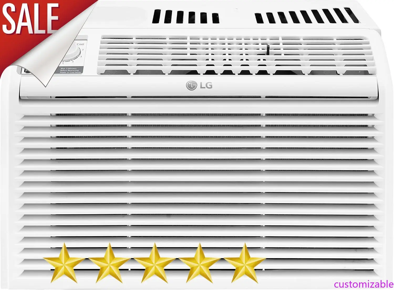 

Customizable 5000 BTU Window Air Conditioners [2023 New] Easy Mechanical Control Ultra-Quiet Compact-size Cools Washable Filt