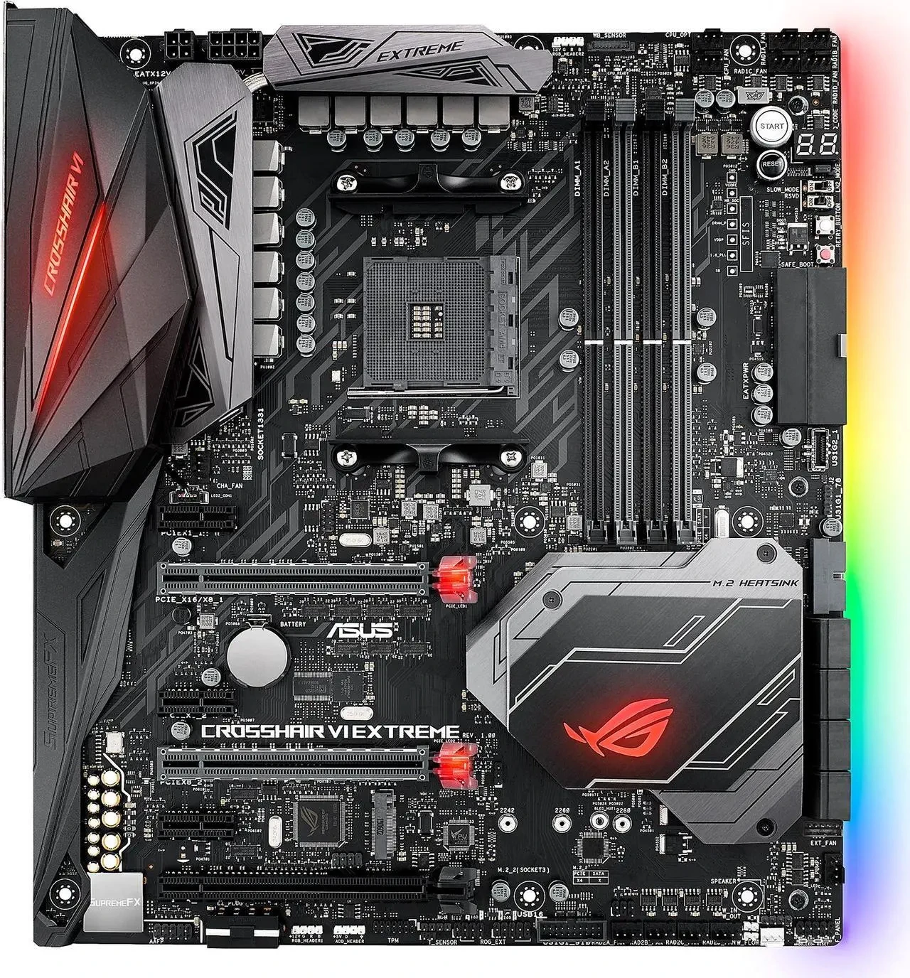 ASUS ROG CROSSHAIR VI EXTREME Motherboard AMD X370 AMD AM4 4xDDR4 64GB ATX Support A6-9400 5350GE 3500 5600X3D 1700 5800XT CPU