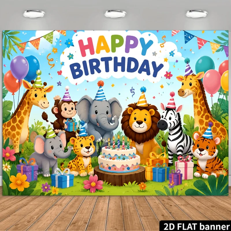 Birthday party banner, suitable for indoor and outdoor birthday events. Can be used as a photo backdrop or wall decoration.