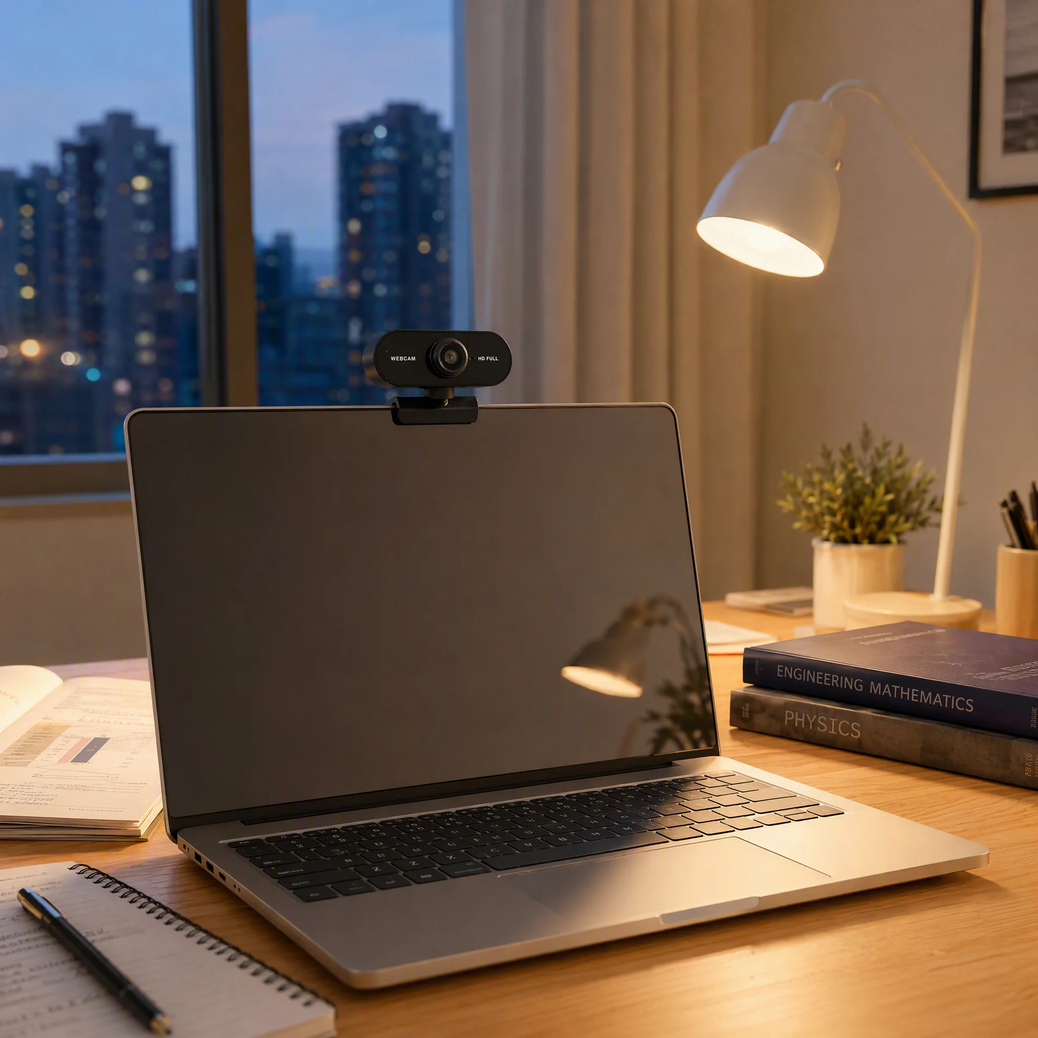 USB Webcam with Microphone for Laptop Desktop, 360° Rotatable Plug-and-Play Camera for Video Calls & Conferences