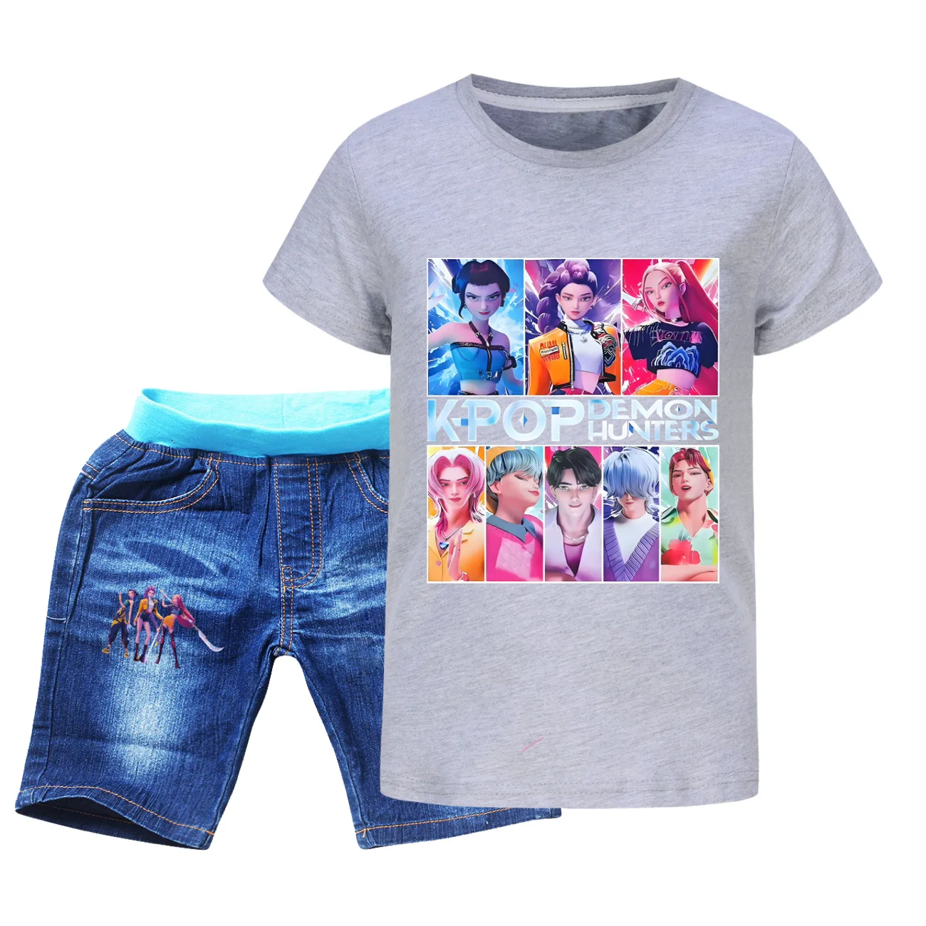 Abbigliamento per bambini KPop Demon Hunters Saja Ragazzi Morbido cotone Ragazzi Ragazze T Shirt Moda estiva Cool Kids Tee Costume cosplay