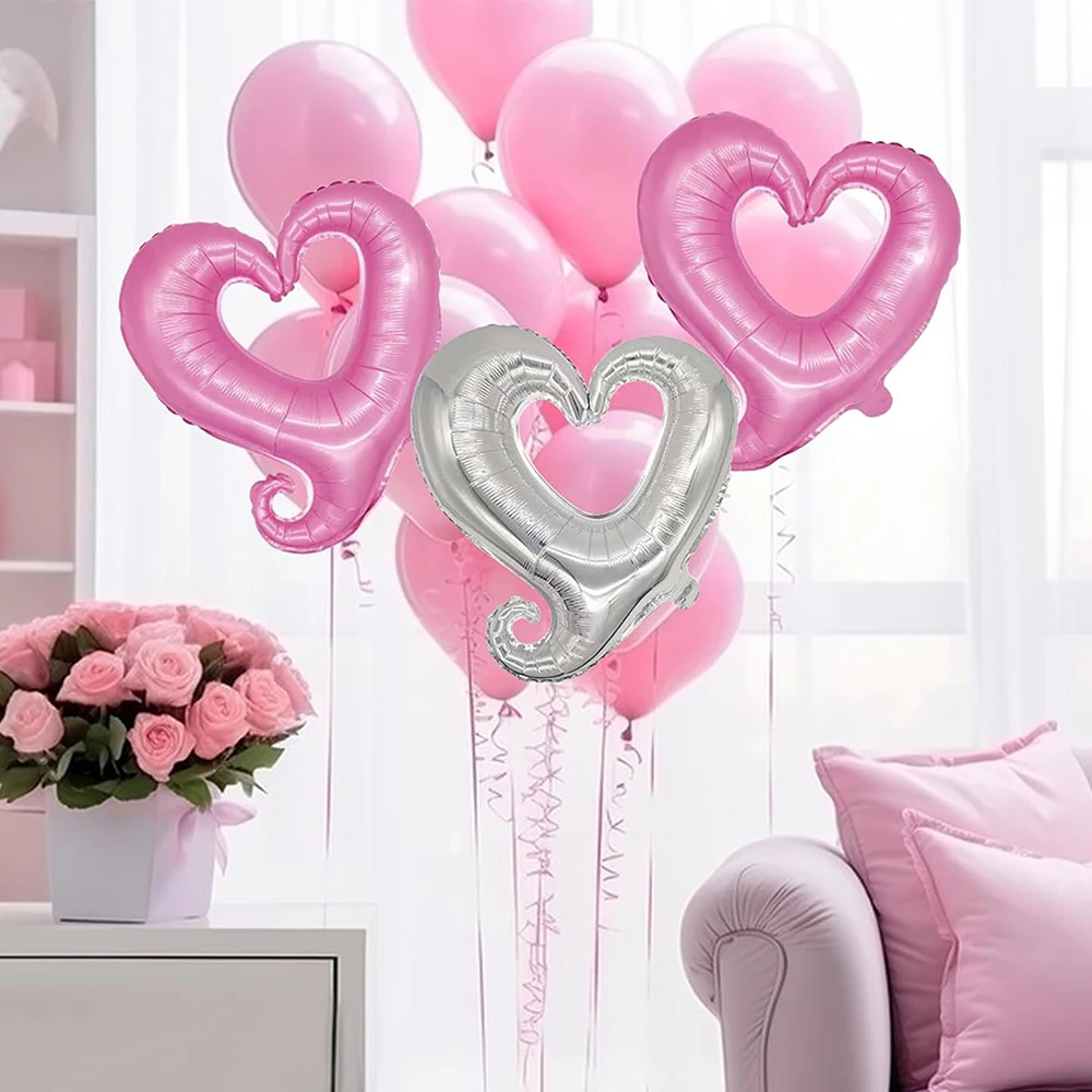 18-Zoll-Herz-Folienballons, bunte romantische Haken, herzförmige Heliumballons, Valentinstag, Hochzeit, Party, Dekorationen, Zubehör – Detail 5