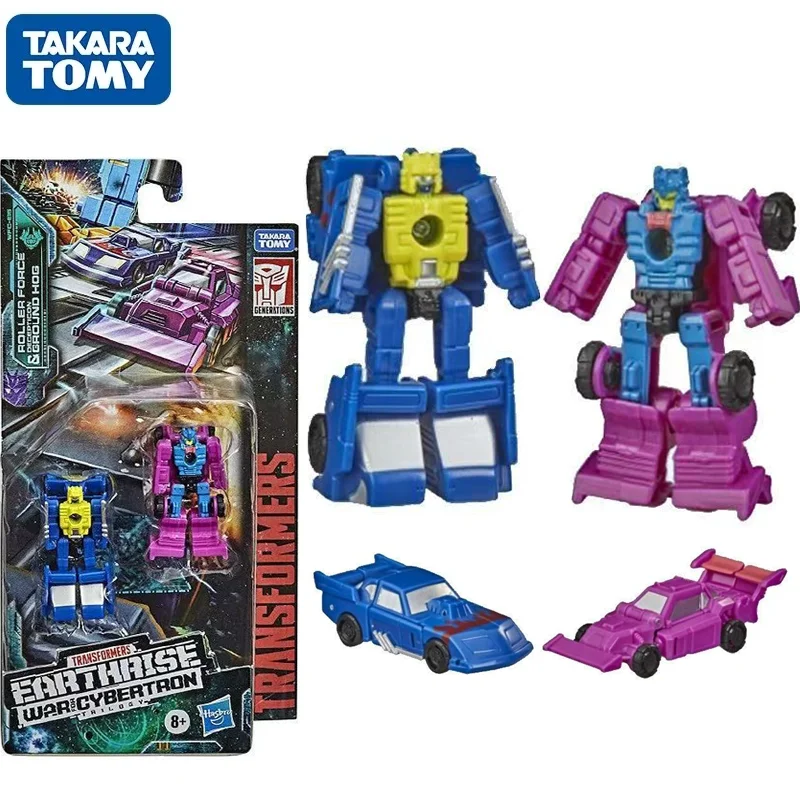 En stock, Takara Tomy Transformers War for Cybertron Earthrise WFC-E15, figuras de acción de Roller Force y Ground Hog, juguete coleccionable de regalo