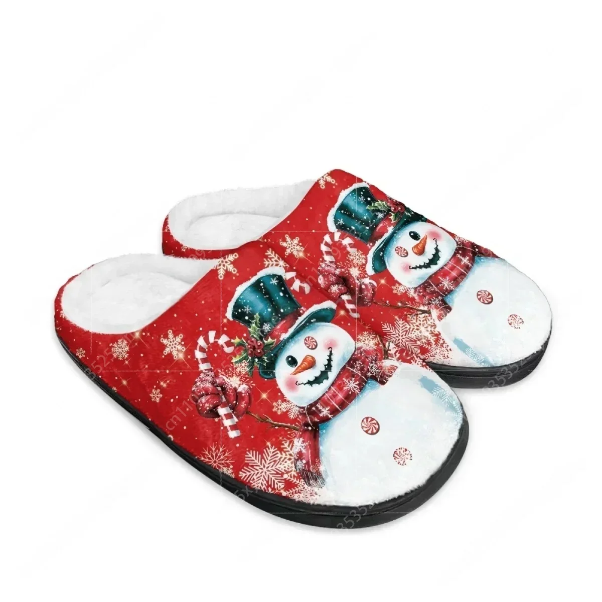 Christmas Blue Goblin Dwarf Button Snowman Home Cotton Slippers Mens Womens Teenager Plush Bedroom Keep Warm Custom Slipper