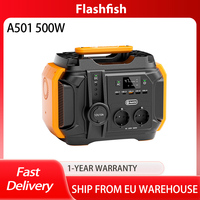 Flashfish A501 500W Portable Power Station, 540Wh AC 230V Power Battery, 1000W Peak Solar Generator for Outdoor Camping