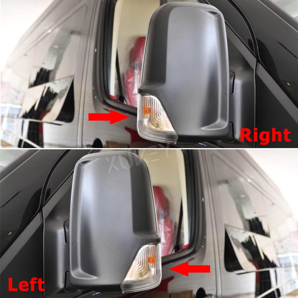 2x Left Right Door Mirror Wing Driver Passenger Side Indicator Lens Cover E-Mark For Mercedes Sprinter W906 VW Crafter 2006-2017