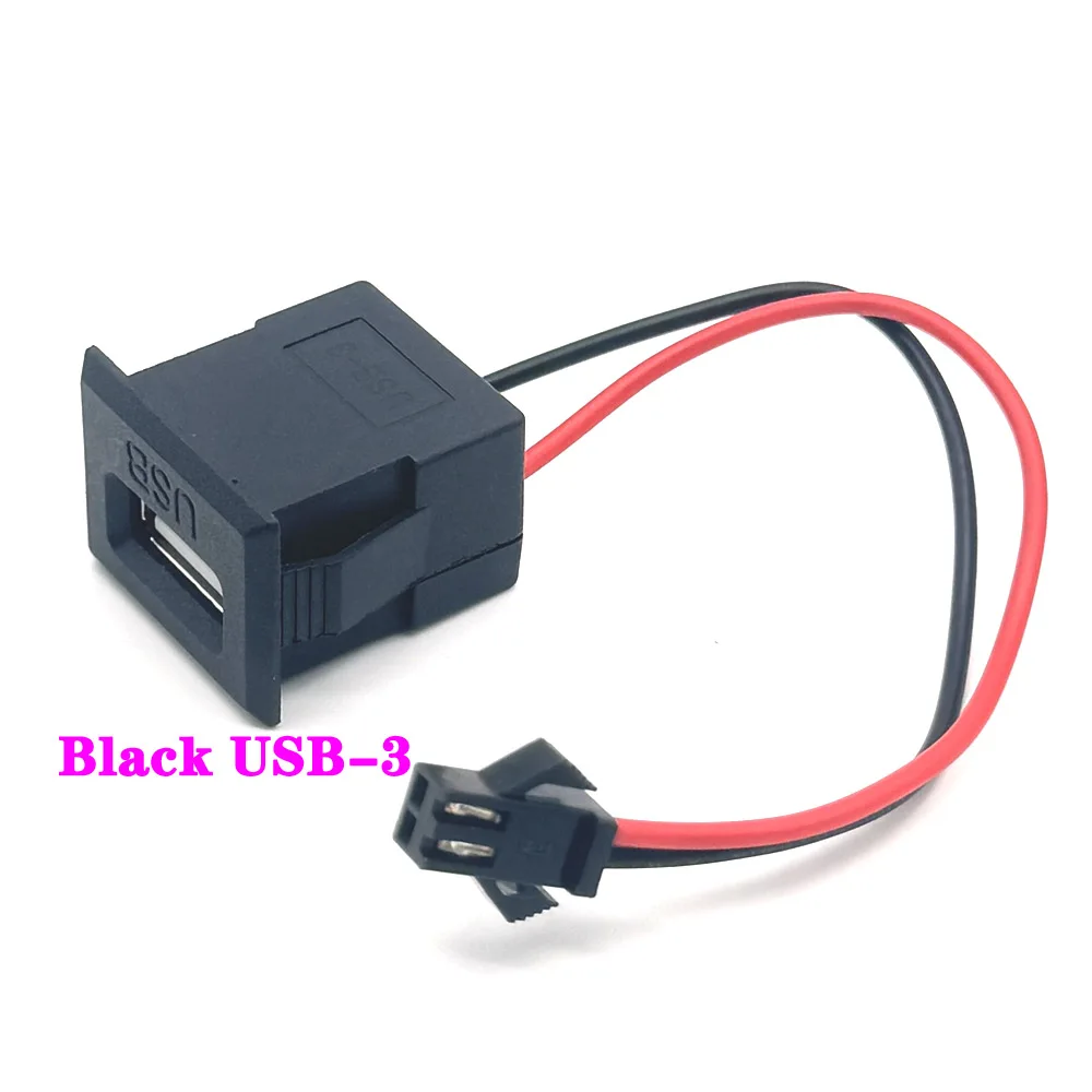 Black Single Layer USB Female Base Type-C Charging Socket Power Socket with Cable Connector USB Charger Port Data Interface