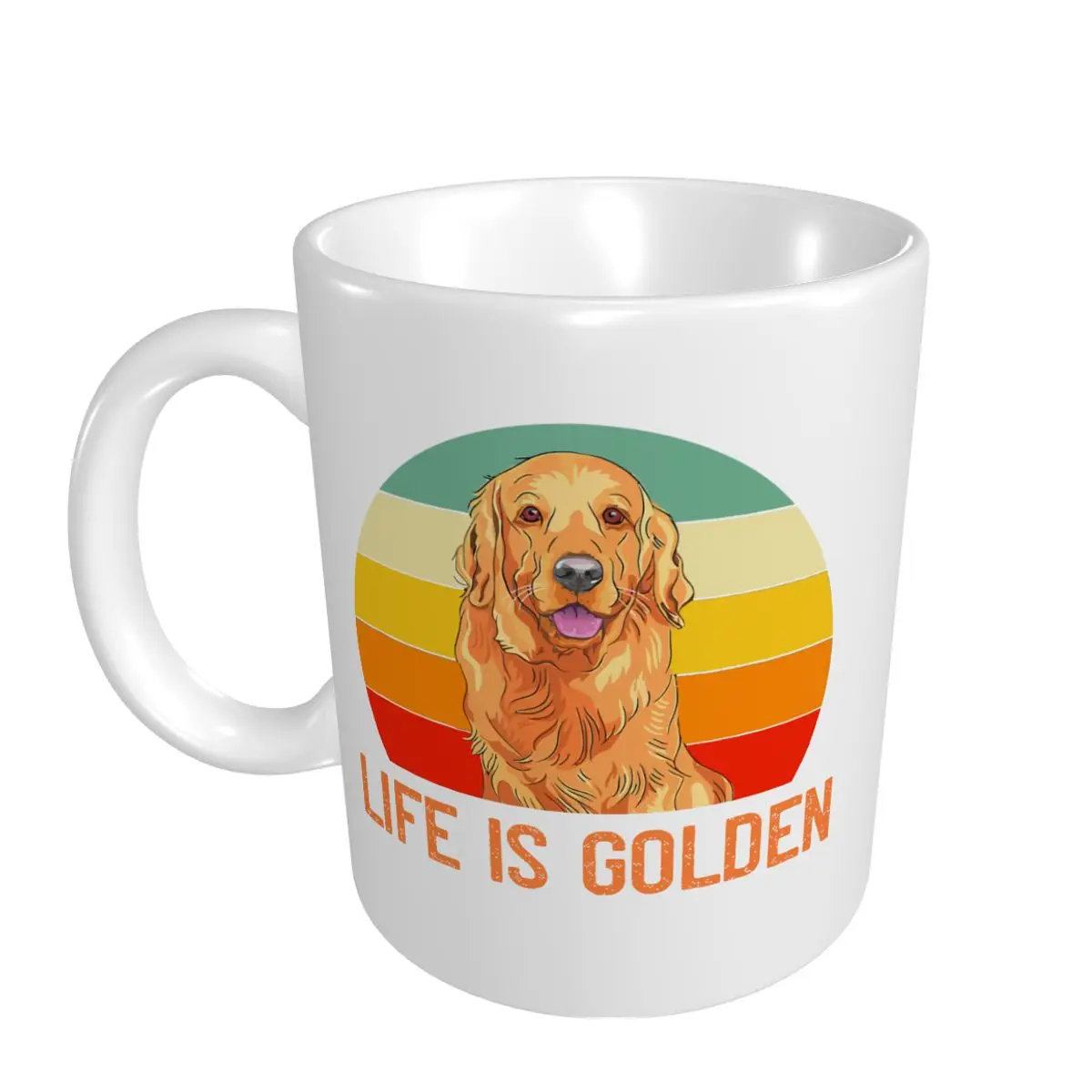 Mark Cup Mug Funny Golden Retriever Life Is Golden Vintage Dog Lover Coffee Mugs Tea Milk Water Cup Travel Mugs For Office Home