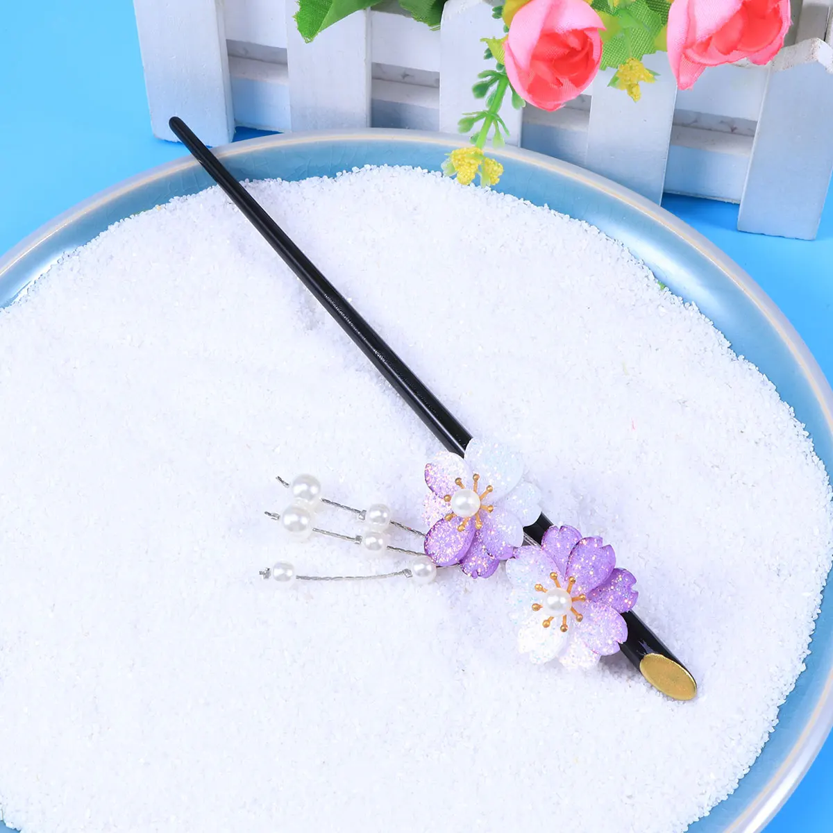 

Cherry Blossom Hairpin Vintage Decorative Women Hairpins Styling Tool Accessories Durable Material Unique Gift