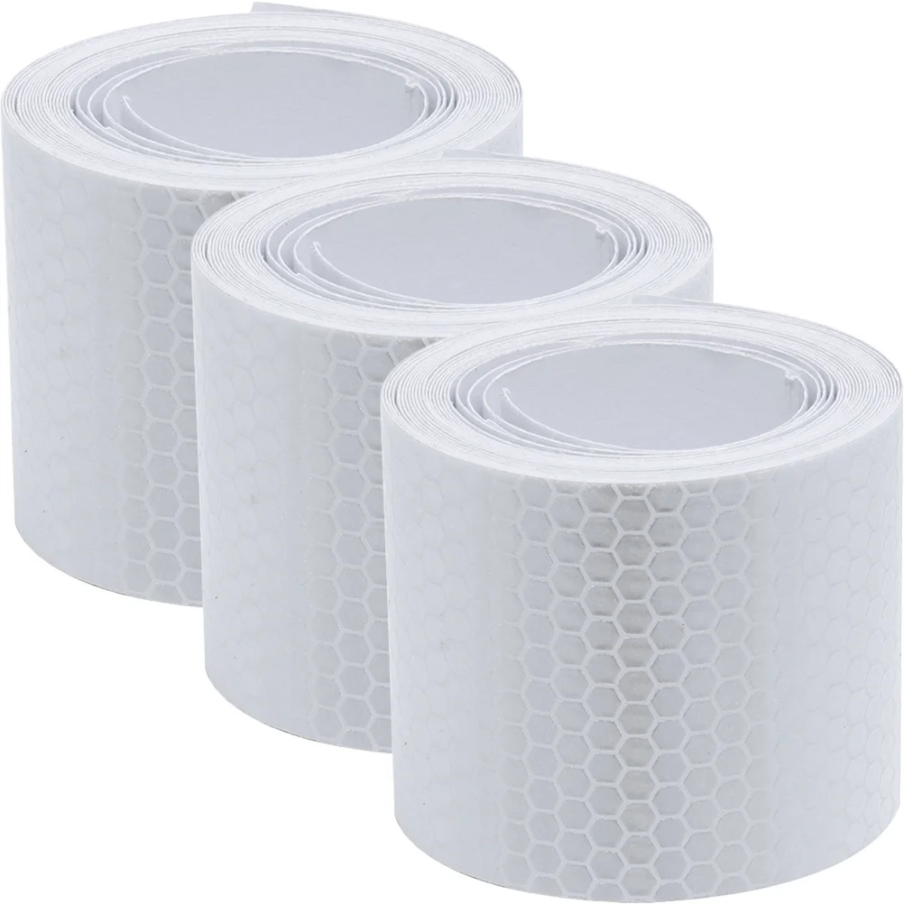 

3 Rolls Reflective Safety Tape Anti-Collision Warning Garage Truck Adhesive Sticker High Visibility Reflective Strap For Road