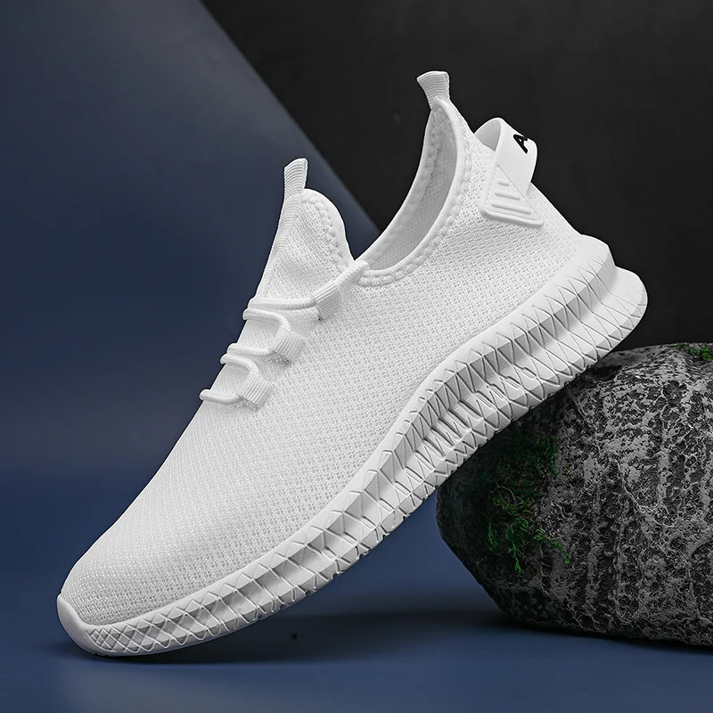 

HKDQ Man Sports Shoes White Running Sneakers Men Lightweight Casual Non-slip Comfortable Training Shoes for Men Tennis Footwear