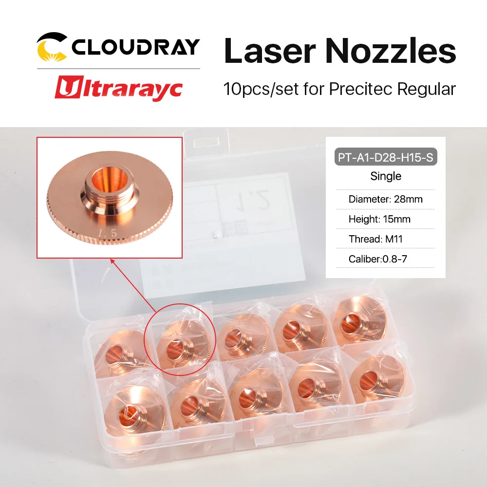 Ultrarayc 10 sztuk/zestaw dysza laserowa pojedyncze podwójne chromowane warstwy kaliber D28 0.8-6.0mm dla głowicy do cięcia włókien Precitec WSX