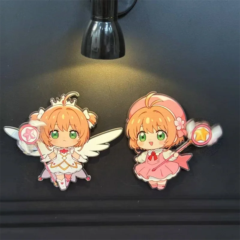 

Anime Cardcaptor Sakura KINOMOTO SAKURA Cosplay Prop Refrigerator Magnet Acrylic Badge Rotatable Model Ornament Cute Accessories