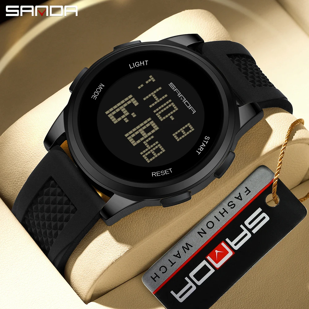 SANDA Digital Watch Men Military Army Sport Wristwatch Top Brand Luxury LED Stopwatch Waterproof Male Electronic Clock Gift 9067