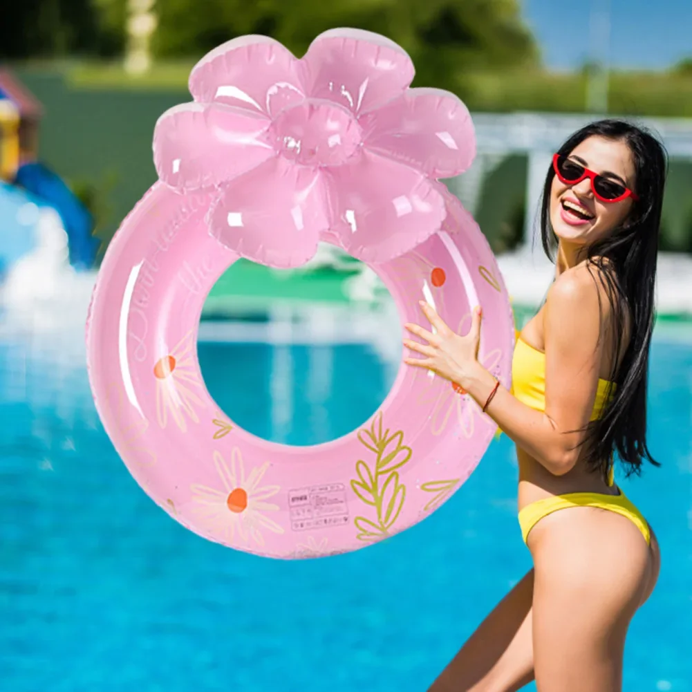 Schwimmring mit Gänseblümchen-Dekor, Pool-Schwimmreifen für Erwachsene und Kinder, Aufblasbarer Riesen-Schwimmreifen, Wasserspielzeug für Jungen und Mädchen