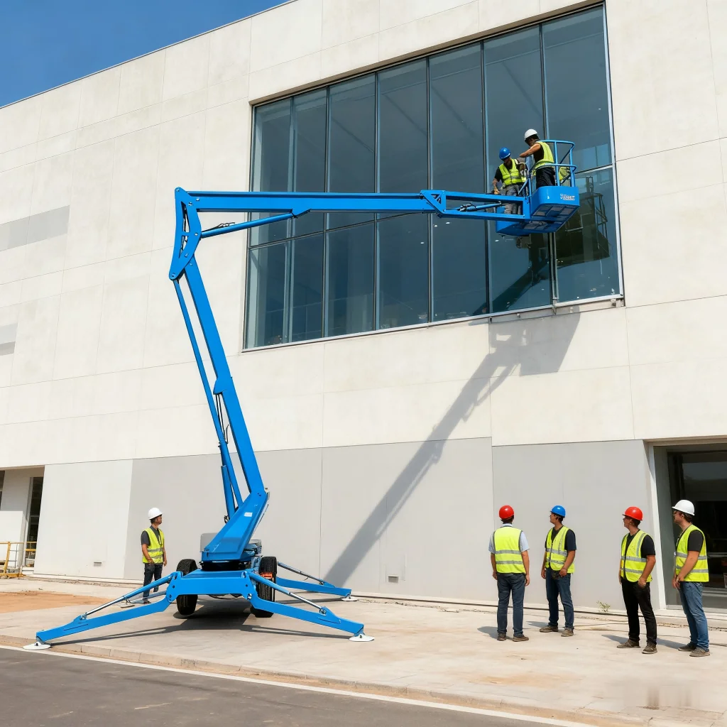 Towable Boom Spider Lift Lift Trailer Cherry Picker Tree Trimming Lift For Facility Maintenance