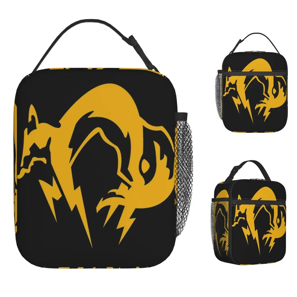

Metal Gear Solid FOX Logo Game Lunch Bag Office Lunch Box For Men Designer Tote Food Bags Oxford Portable Zipper Cooler Bag
