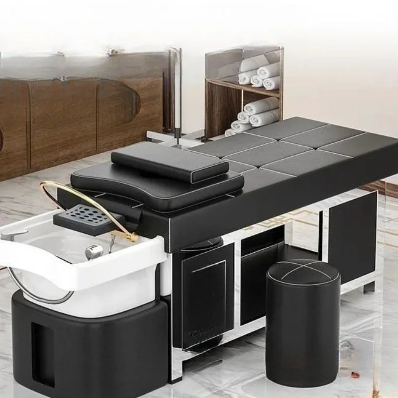 Beauty barber shop shampoo bed, Thai massage head treatment hair care water circulation fumigation integrated bed ceramics