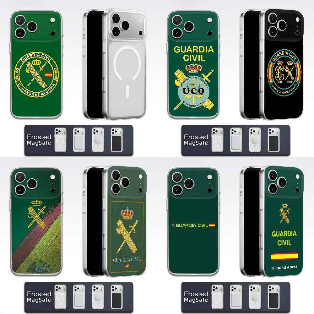 

Spain Spanish Guard Civil Emblem Phone Case For iPhone 17,16,15,14,13,12,11,Pro,Max,Plus,E,Air,Mini Magsafe Frosted Transparent