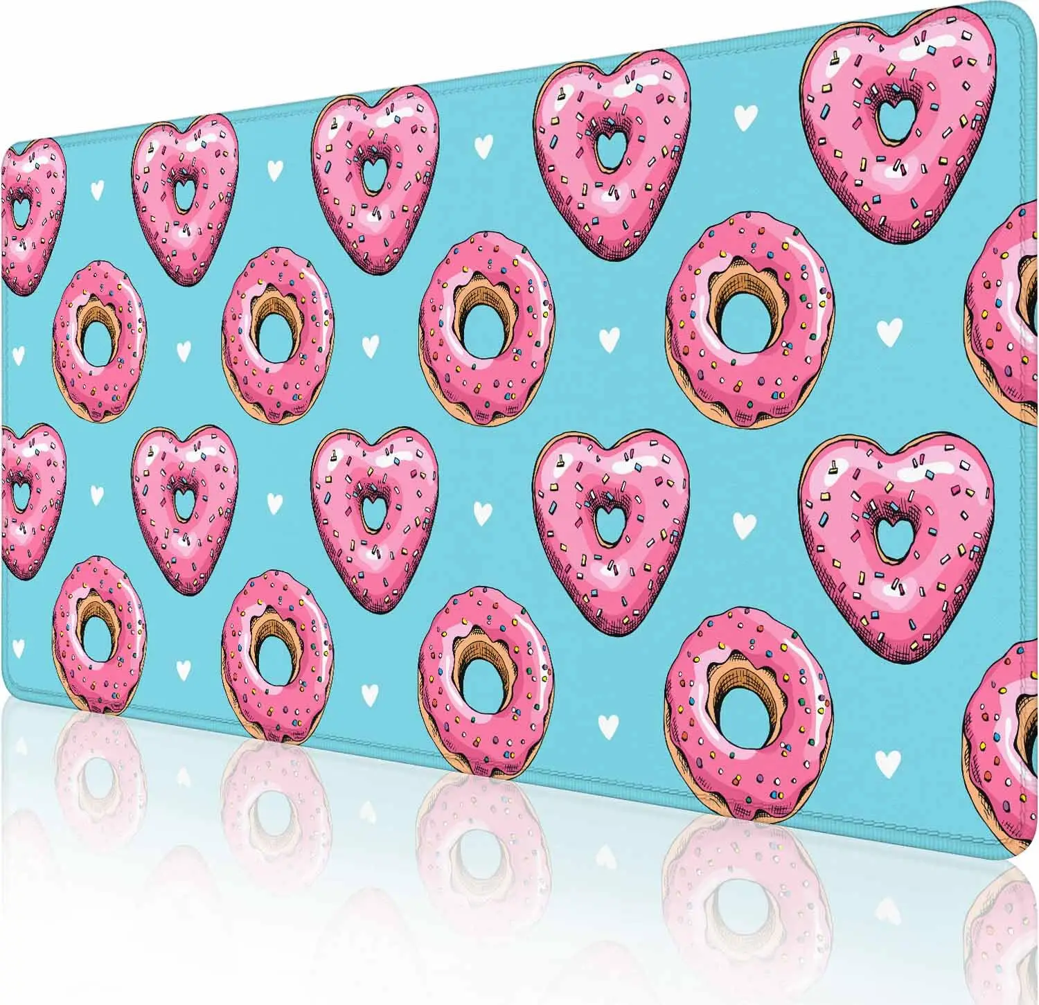 

Pink Heart Donut Art Mouse Pad,Non-Slip Waterproof Pink Gaming Mousepad,Office Desktop Decoration,Suitable for Work and Gaming