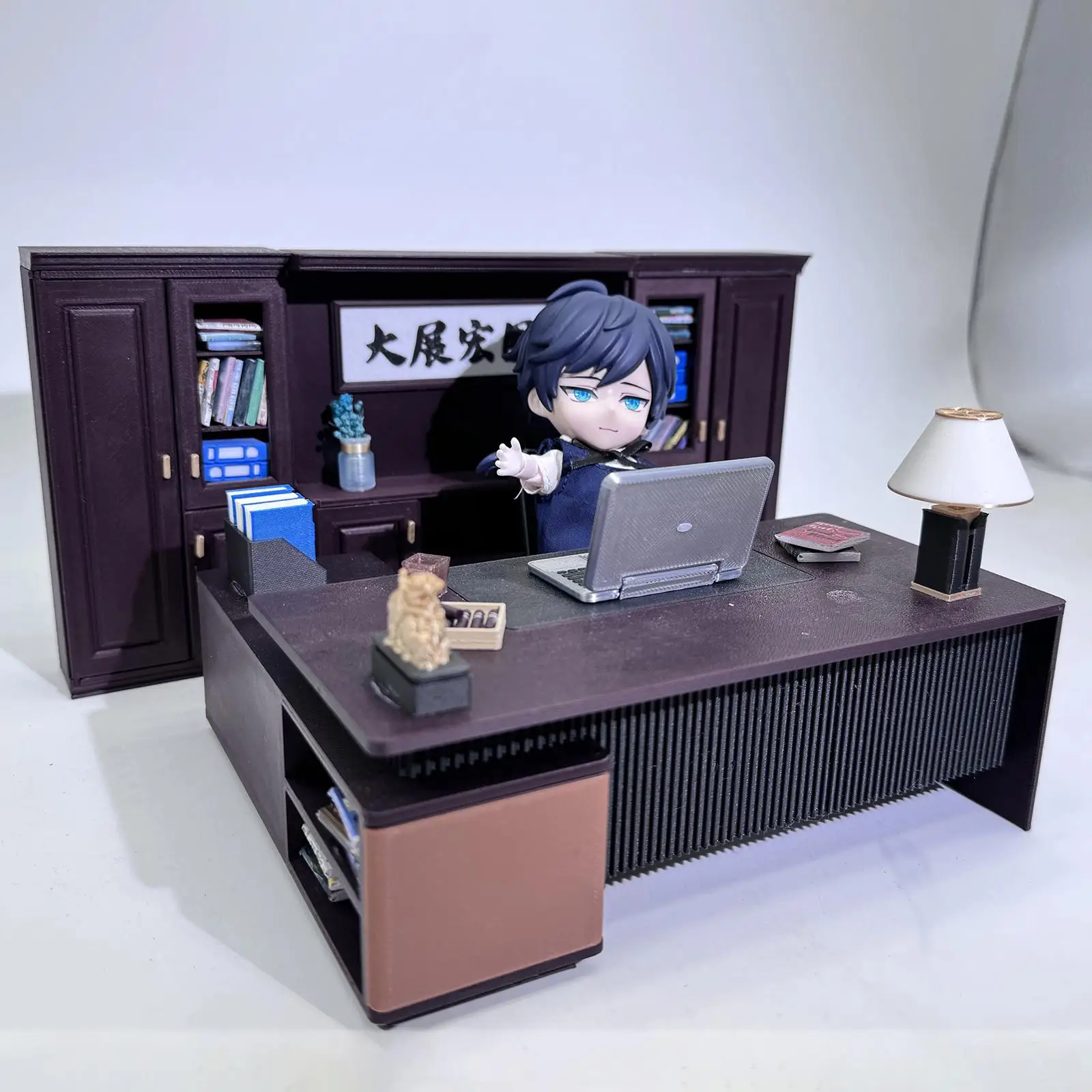 

1/12 Miniature Office Furniture Set Simulation Miniature Landscape Decor Photo Props Mini Laptop Model Dollhouse Accessories