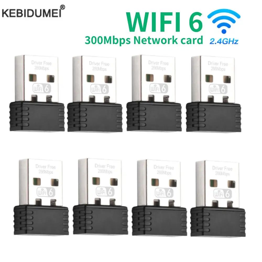 

Wi-Fi 6 USB-ключ мини-USB Wi-Fi адаптер 300 Мбит/с без привода 2,4G Wi-Fi адаптер Plug and Play для ПК на рабочем столе Windows 7 10 11