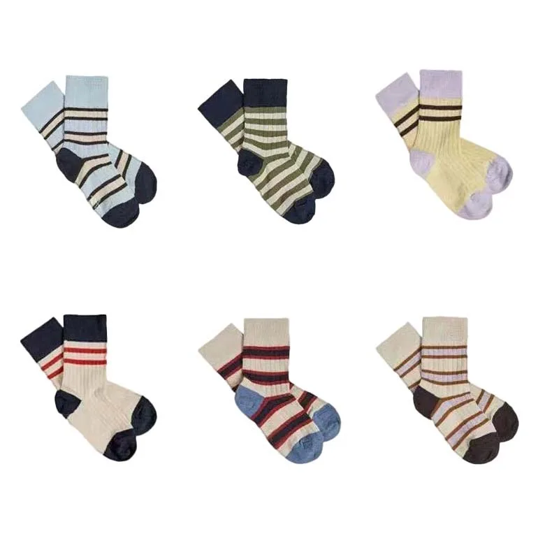 2024-F*B Ins Soft and Breathable Children's Striped Versatile Nordic Style Cotton Socks