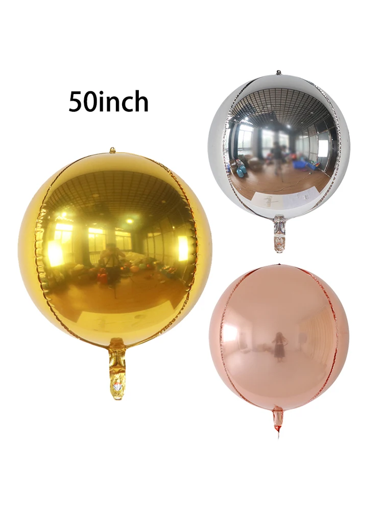 20pcs50 inch 4d aluminum foil balloons in gold, silver, and rose gold for birthday, Valentine's Day, and other party decorations